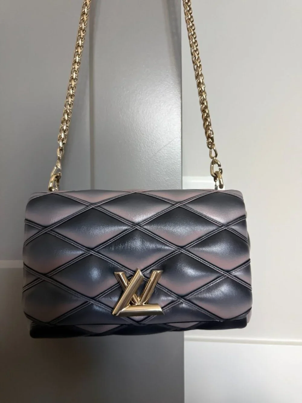 Brand New Louis Vuitton GO-14 MM (Model M23569) Black/Pink